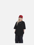 Oversized Waffle Knit Studded T-Shirt