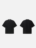 Oversized Waffle Knit Studded T-Shirt