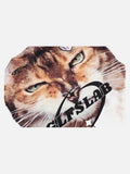 Fierce Cat Graphic V-Neck T-Shirt