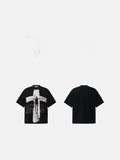 Distressed Cross Graphic Oversized T-Shirt