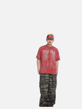 Grunge Graphic Waffle Knit T-Shirt