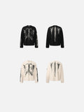 Distressed Rib Cage Graphic Long Sleeve Top