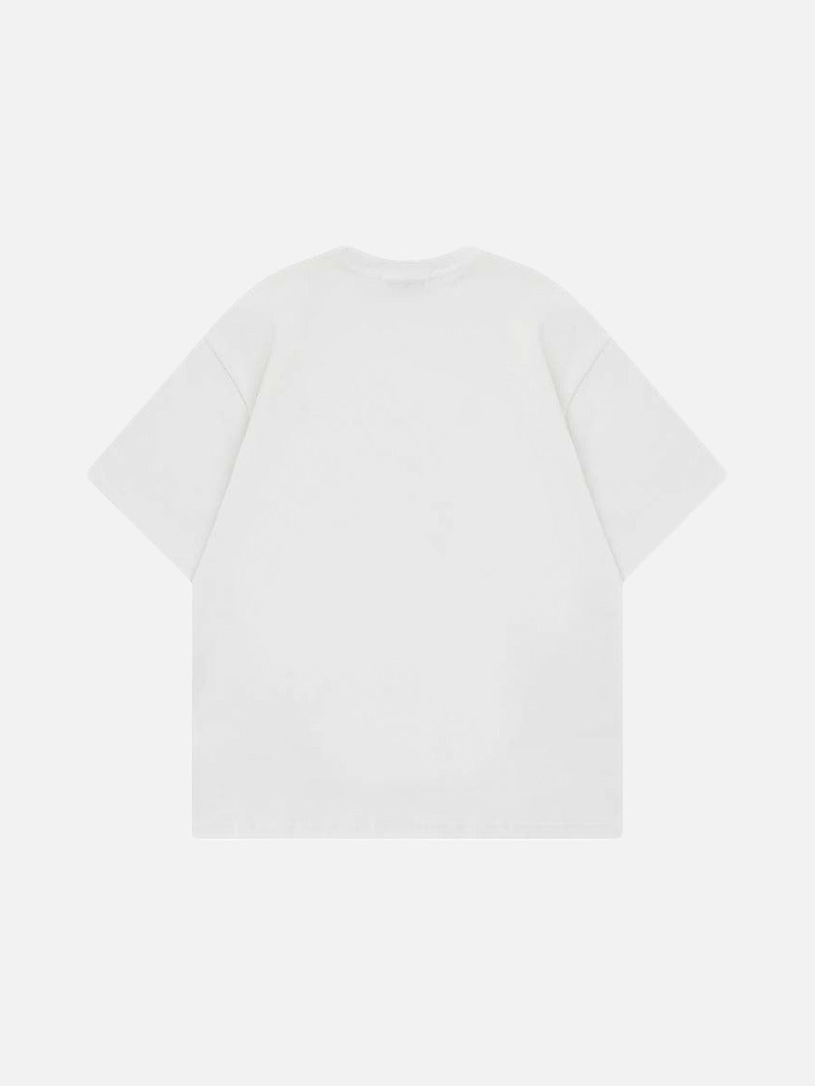Oversized short-sleeved t-shirt with glitch graphic