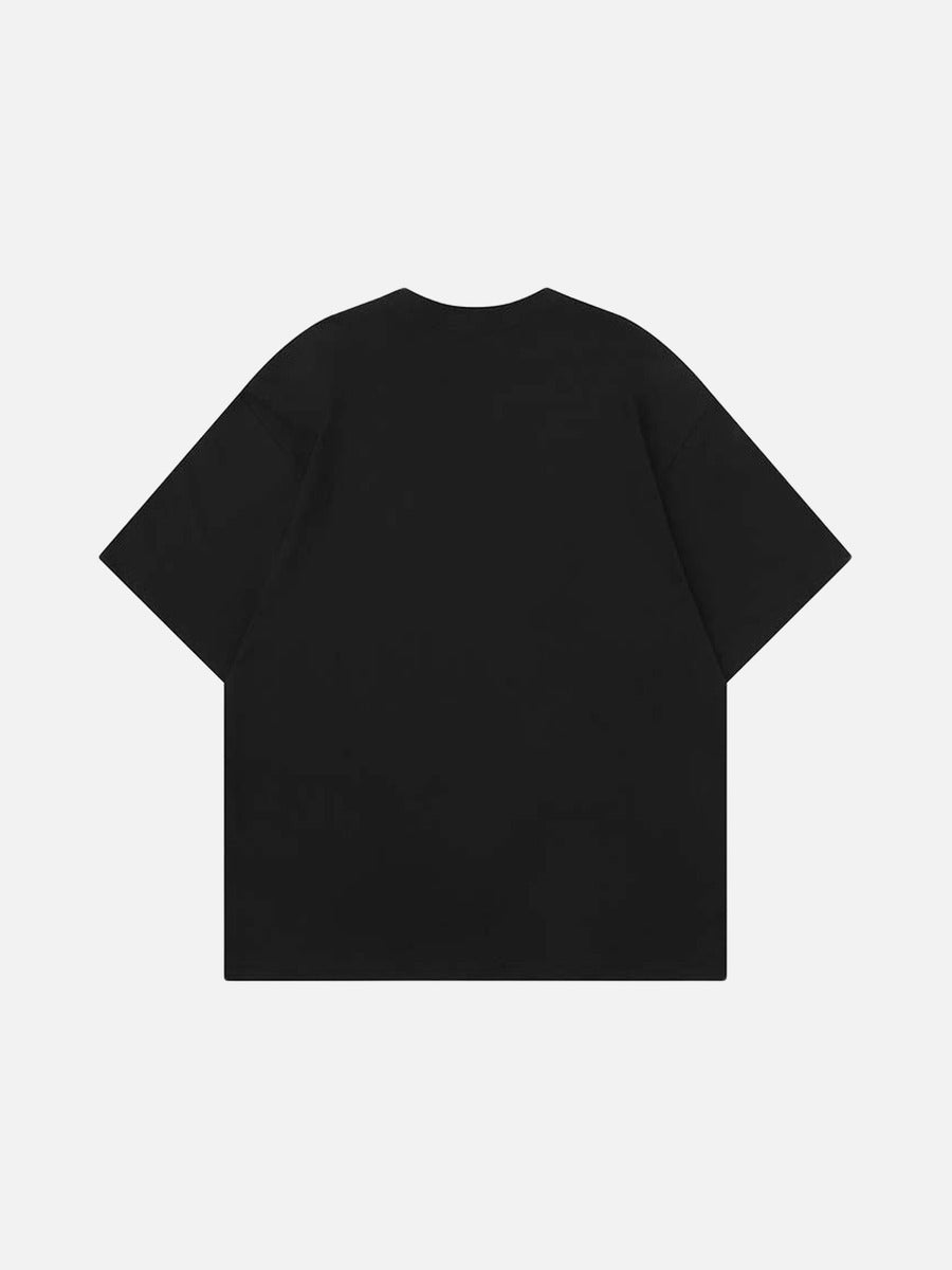 Oversized short-sleeved t-shirt with glitch graphic