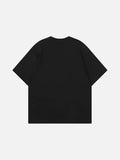 Oversized short-sleeved t-shirt with glitch graphic