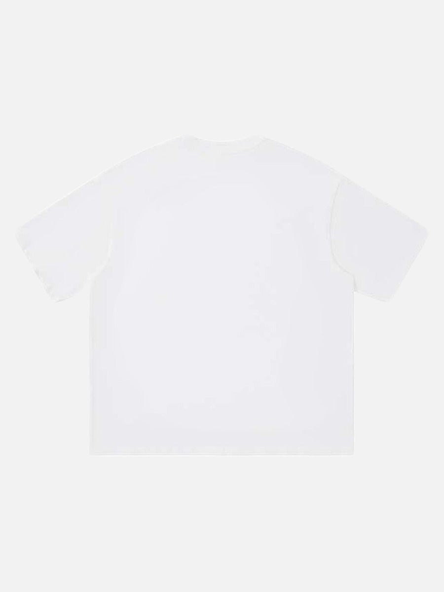 DAXUEN Relaxed-fit crew neck T-shirt with distressed graphic print