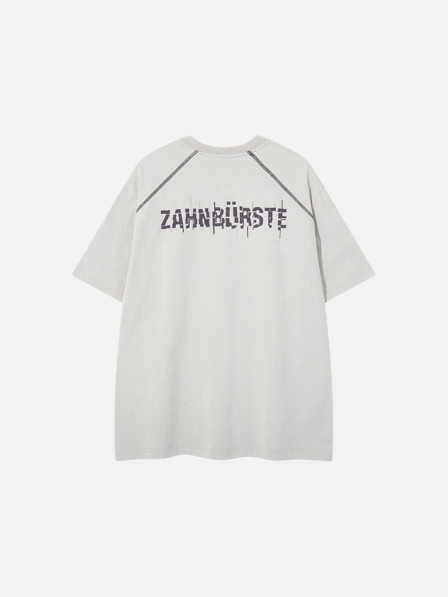 DAXUEN Glitchy text graphic short-sleeved T-shirt