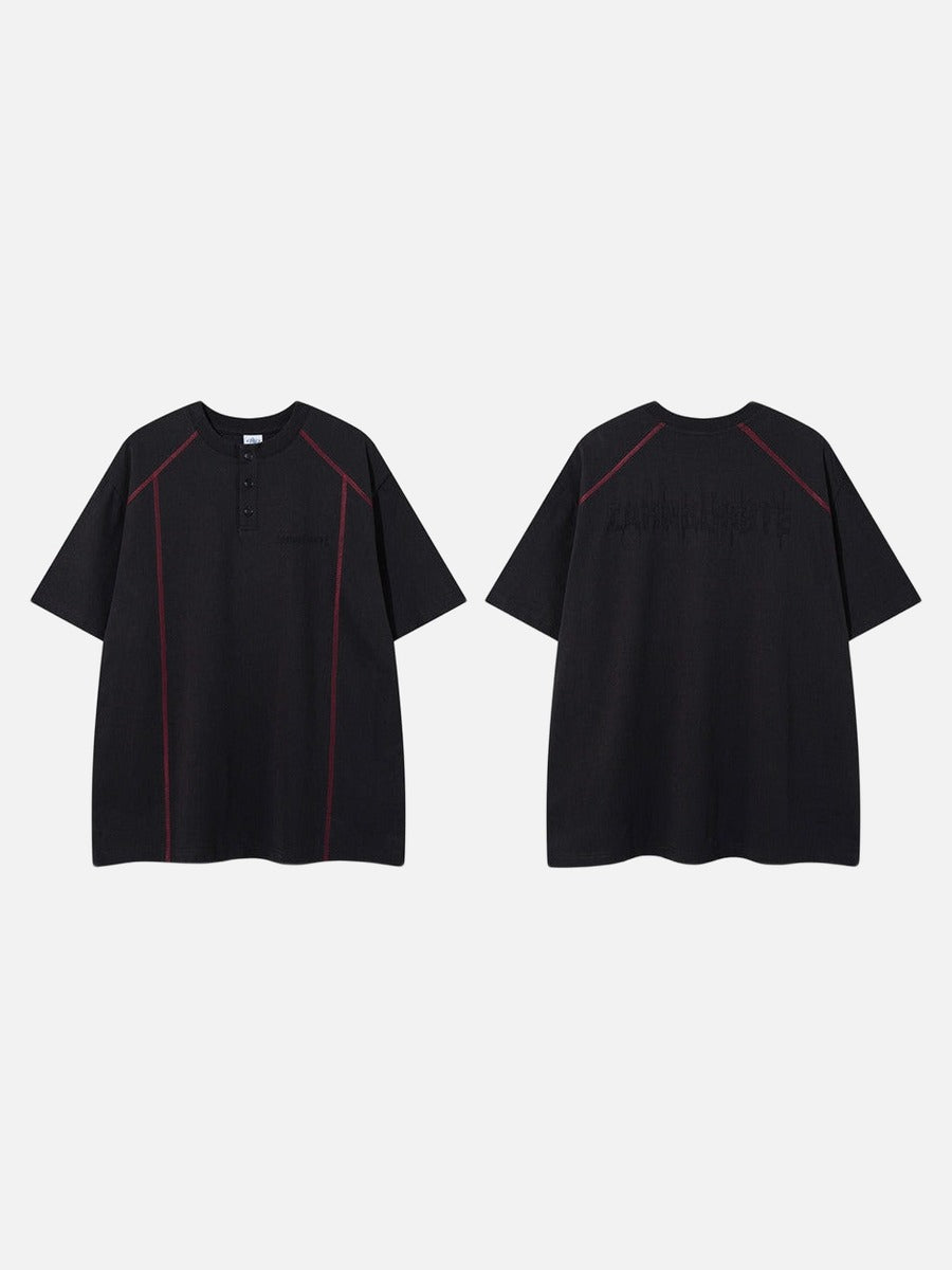 DAXUEN Glitchy text graphic short-sleeved T-shirt