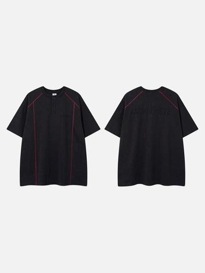 DAXUEN Glitchy text graphic short-sleeved T-shirt