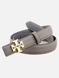 Gold Buckle Slim Leather Belt for Women