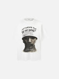 DAXUEN black oversized gold-embroidered shield graphic tee