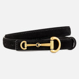 Gold Horsebit Buckle Slim Belt Collection