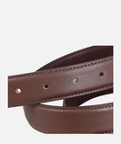 DAXUEN black gold horsebit buckle slim belt