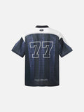 DAXUEN Oversized short-sleeved t-shirt with tire track pattern and graphics