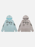 DAXUEN Gothic cross print oversized hoodie