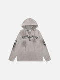 DAXUEN Gothic cross print oversized hoodie