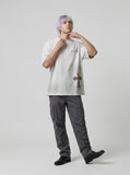 DAXUEN Gothic distressed oversized short-sleeved t-shirt — model photo