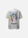 DAXUEN Gothic distressed oversized short-sleeved t-shirt