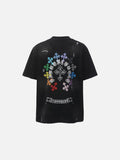 DAXUEN Gothic distressed oversized short-sleeved t-shirt