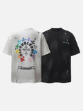 DAXUEN Gothic distressed oversized short-sleeved t-shirt