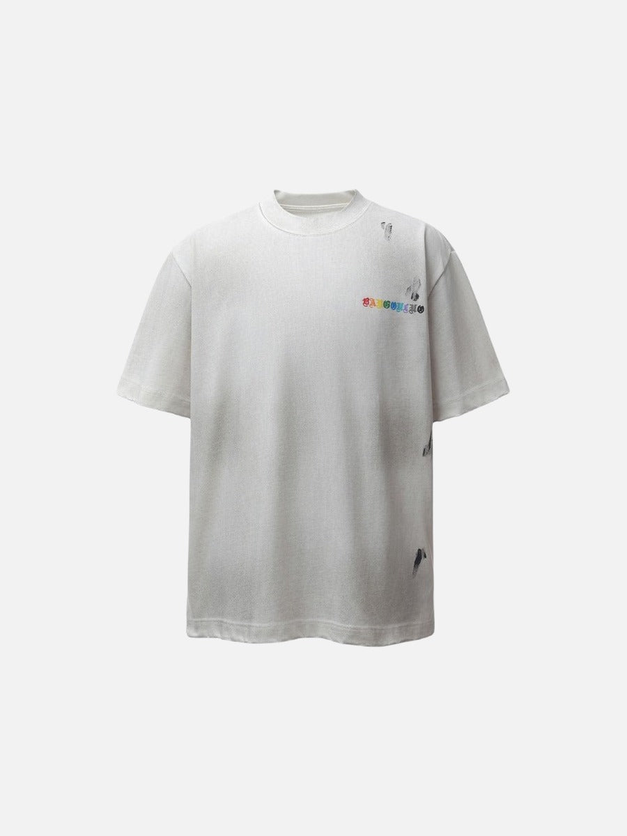 DAXUEN Gothic distressed oversized short-sleeved t-shirt