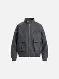DAXUEN olive green gothic-embroidered bomber jacket