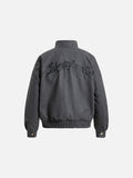 DAXUEN olive green gothic-embroidered bomber jacket