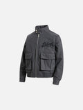 DAXUEN olive green gothic-embroidered bomber jacket