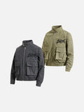 DAXUEN olive green gothic-embroidered bomber jacket