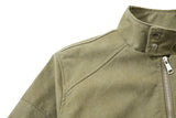 DAXUEN olive green gothic-embroidered bomber jacket