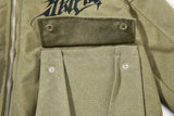 DAXUEN olive green gothic-embroidered bomber jacket