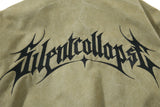 DAXUEN olive green gothic-embroidered bomber jacket