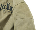 DAXUEN olive green gothic-embroidered bomber jacket