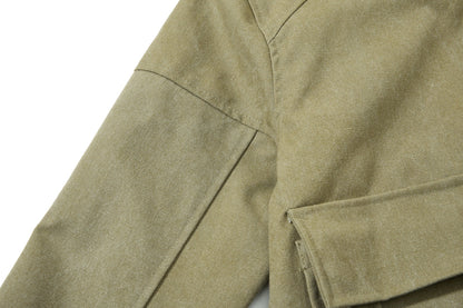 DAXUEN olive green gothic-embroidered bomber jacket