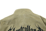DAXUEN olive green gothic-embroidered bomber jacket