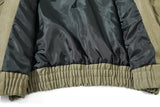 DAXUEN olive green gothic-embroidered bomber jacket