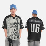 DAXUEN Gothic fantasy graphic oversized t-shirt