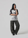 DAXUEN Gothic fantasy graphic oversized t-shirt — model photo