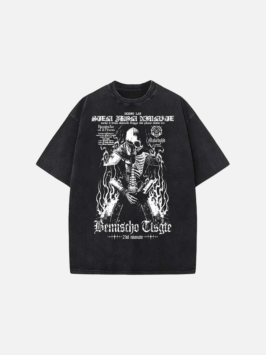 DAXUEN Gothic graphic oversized short-sleeved t-shirt