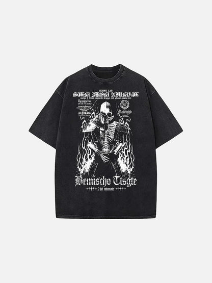 DAXUEN Gothic graphic oversized short-sleeved t-shirt