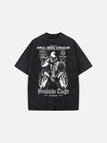 DAXUEN Gothic graphic oversized short-sleeved t-shirt