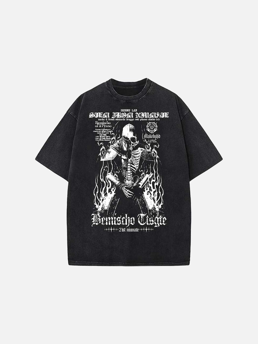 DAXUEN Gothic graphic oversized short-sleeved t-shirt