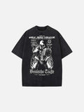 DAXUEN Gothic graphic oversized short-sleeved t-shirt