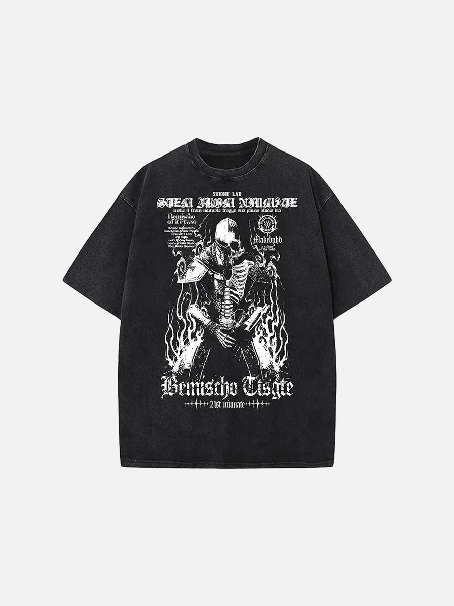 DAXUEN Gothic graphic oversized short-sleeved t-shirt