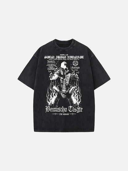 DAXUEN Gothic graphic oversized short-sleeved t-shirt