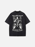 DAXUEN Gothic graphic oversized short-sleeved t-shirt