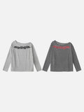 DAXUEN Gothic graphic striped long sleeve top