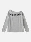 DAXUEN Gothic graphic striped long sleeve top