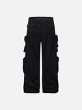 DAXUEN Black wide-leg cargo pants with gothic graphic