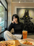 Wide-Leg Graphic Gothic Pants
